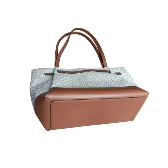 Michael Kors Jet Set Signature Tote Brown MK Logo Shoulder Bag - Picture 12 of 16